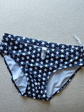 Men's Navy Star Print Swim Trunks